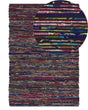 Rug Dark Multicolour Cotton 140 x 200 cm Rectangular Handmade Boho Eclectic Beliani