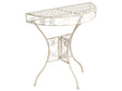 Garden Bistro Table Light Beige  Metal Iron Frame 80 x 36 cm Floral Pattern Tabletop Vintage Style Outdoor Beliani