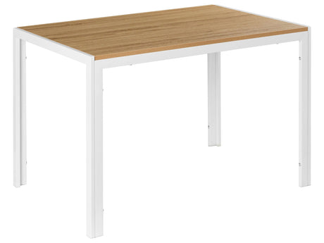 Dining Table Light Brown and White MDF with Metal Base 120 x 70 cm Classic Modern Design Beliani