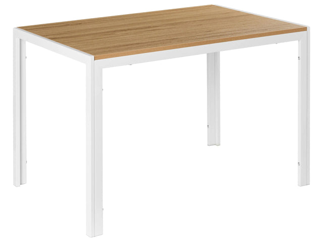 Dining Table Light Brown and White MDF with Metal Base 120 x 70 cm Classic Modern Design Beliani