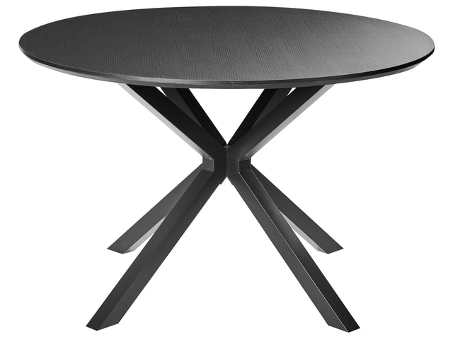 Dining Table Black MDF with Metal Frame Legs  120 cm Classic Modern Design Beliani