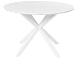 Dining Table White MDF with Metal Frame Legs  120 cm Classic Modern Design Beliani