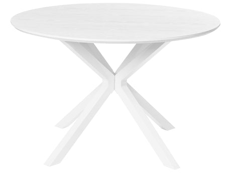 Dining Table White MDF with Metal Frame Legs  120 cm Classic Modern Design Beliani