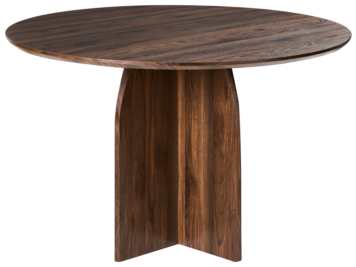 Dining Table Dark Brown MDF Frame Base  120 cm Classic Modern Design Beliani