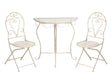 Outdoor Garden Bistro Set Light Beige Metal Iron Frame Table Chairs Vintage Style Outdoor Beliani