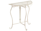 Garden Bistro Table Light Beige Metal Iron Frame 80 x 36 cm Tabletop Vintage Style Outdoor Beliani