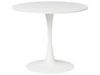 Round Dining Table White Marble Effect Sintered Stone Top  90 cm Metal Base 4 Seater Kitchen Beliani