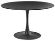 Round Dining Table Black MDF Top  120 cm Metal Base 4 Seater Kitchen Beliani