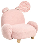 Animal Armchair Pastel Pink Boucle Upholstery Nursery Furniture Seat for Children Modern Design Rabbit Shape Beliani