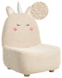 Animal Chair Light Beige Boucle Upholstery Armless Nursery Furniture Seat for Children Modern Design Unicorn Shape Beliani
