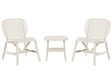 Garden Bistro Set Bar Off-White Table and Low Chairs Outdoor Set Modern Style Beliani