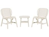 Garden Bistro Set Bar Off-White Table and Low Chairs Outdoor Set Modern Style Beliani