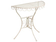 Garden Bistro Table Light Beige Metal Iron Frame 80 x 36 cm Tabletop Vintage Style Outdoor Beliani