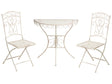 Outdoor Garden Bistro Set Light Beige Metal Iron Frame Table Chairs Vintage Style Outdoor Beliani