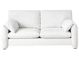 2 Seater Sofa Off-White Fabric Polyester Upholstered Back and Front Pillow Top Arm Style Black Legs with Caps Living Room Beliani
