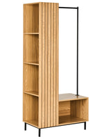 5 Shelf Open Wardrobe Light Brown Modular Dressing Unit Freestanding Open Shelves Modern for Hallway Bedroom Beliani