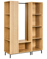 9 Shelf Open Wardrobe Light Brown Modular Dressing Unit Freestanding Open Shelves Modern for Hallway Bedroom Beliani