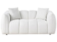 Thickly Padded 2 Seater Water-Repellent Sofa Off-White Upholstered Back and Front Polyester Fabric Wooden Legs Living Room Modern Beliani
