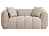 Thickly Padded 2 Seater Water-Repellent Sofa Taupe Upholstered Back and Front Polyester Fabric Wooden Legs Living Room Modern Beliani