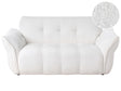 2 Seater Sofa White Boucle Upholstered Wooden Black Legs Living Room Cosy Furniture Beliani