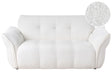 2 Seater Sofa White Boucle Upholstered Back and Front Wooden Black Legs with Caps Living Room Cosy and Soft Furniture Beliani