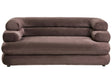 Velvet 2 Seater Sofa Dark Brown Polyester Upholstery Wooden Black Legs with Caps Upholstered Back Living Room Traditional Style Beliani