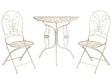 Outdoor Garden Bistro Set Light Beige Metal Iron Frame Table Chairs Vintage Style Outdoor Beliani