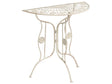 Garden Bistro Table Light Beige Metal Iron Frame 80 x 37 cm Tabletop Vintage Style Outdoor Beliani
