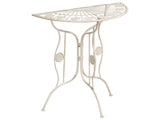 Garden Bistro Table Light Beige Metal Iron Frame 80 x 37 cm Tabletop Vintage Style Outdoor Beliani