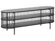 TV Stand Black MDF Modern Living Room 2 Shelves Low TV Shelf Beliani