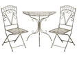 Outdoor Garden Bistro Set Grey Metal Iron Frame Table Chairs Vintage Style Outdoor Beliani
