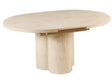 Extending Dining Table Light Brown MDF 120/160 x 76 cm with Butterfly Leaf Top Wide Pedestal Base Dining Room Furniture Minimalist Beliani