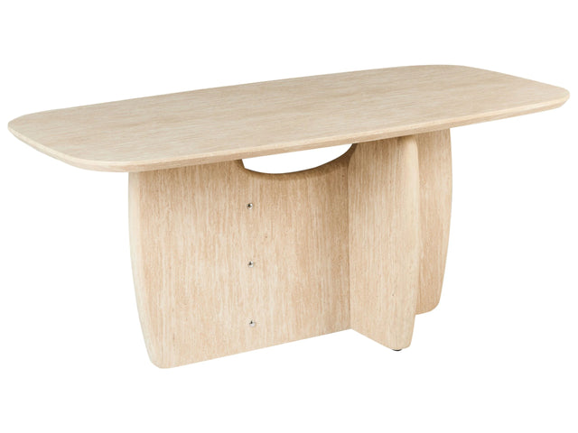 Dining Table Light Brown MDF 180 x 90 cm Rectangular Wide Pedestal Base Dining Room Furniture Minimalist Beliani