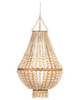 Chandelier Light Brown Rubberwood Beads Boho Style Beliani