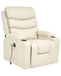 Electric Recliner Armchair Beige Faux Leather Upholstered Single Seat with Footrest Lift Function Modern Design Relax Beliani