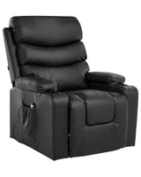 Electric Recliner Armchair Black Faux Leather Upholstered Single Seat with Footrest Lift Function Modern Design Relax Beliani