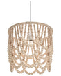 Chandelier Light Brown Rubberwood Beads Boho Style Beliani