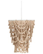 Chandelier Light Brown Rubberwood Beads Boho Style Beliani