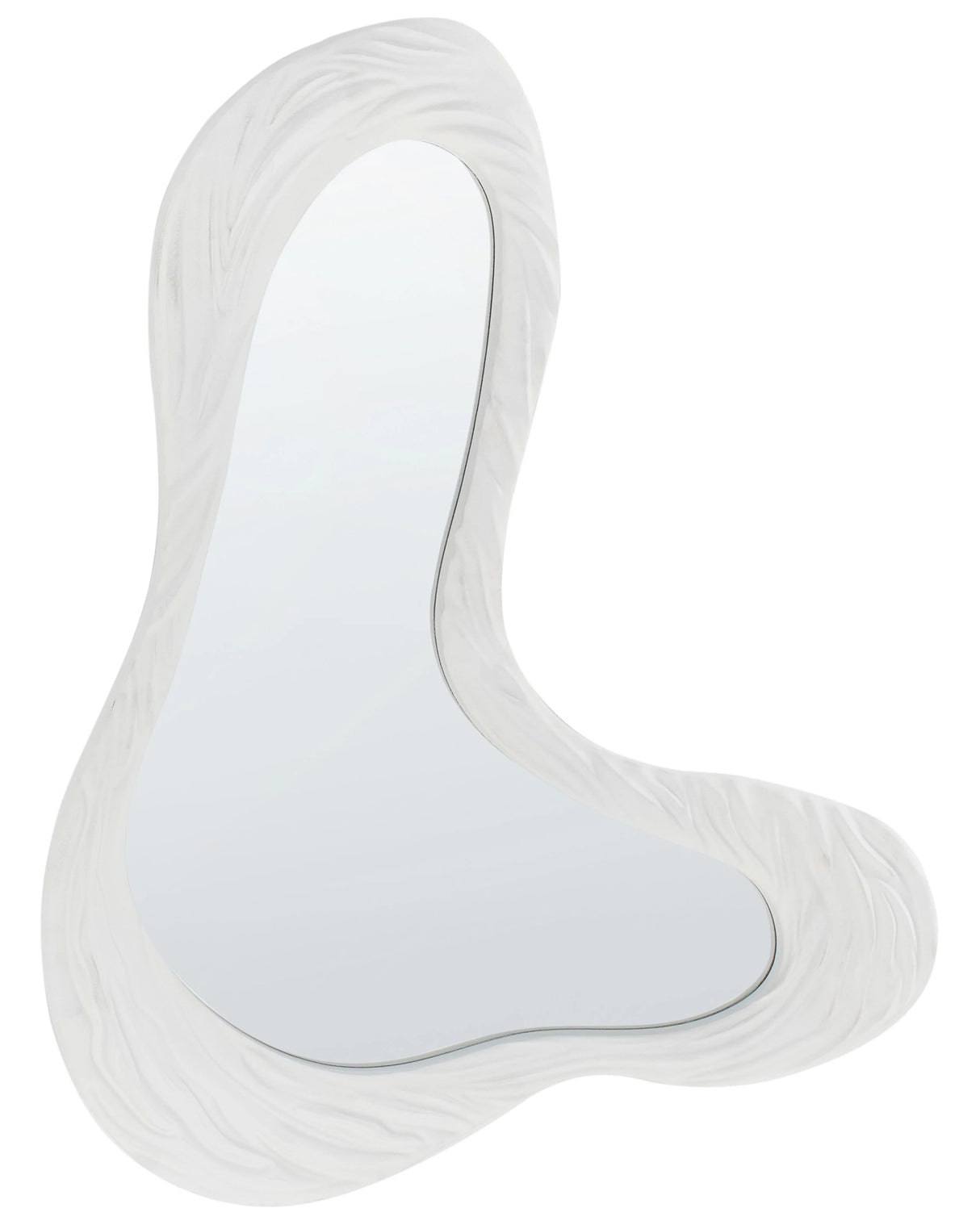 Wall Mirror White MDF 83 x 61 cm Decorative Hanging Asymmetrical Retro Style Beliani