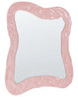 Wall Mirror Pink MDF 80 x 60 cm Decorative Hanging Retro Style Decor Asymmetrical Beliani