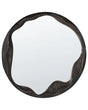 Wall Mirror Dark Brown Pine Wood  60 cm Decorative Round Retro Style Home Accessories Beliani