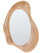 Wall Mirror Brown Rubber Wood 100 x 68 cm Decorative Hanging Retro Style Decor Asymmetrical Beliani