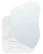 Wall Mirror White Marble MDF 80 x 60 cm Decorative Hanging Modern Style Asymmetrical Home Accessories Beliani