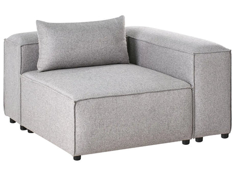 Corner 1-Seat Grey Fabric Upholstered Modul Section Beliani