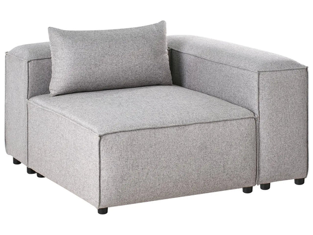 Corner 1-Seat Grey Fabric Upholstered Modul Section Beliani