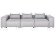 3 Seater Modular Sofa Grey Fabric Modern Couch Living Room Beliani