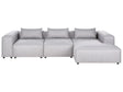 Modular Left Hand Sofa Grey Fabric Sectional Corner Couch Modern Minimalistic Living Room Beliani