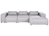 Modular Left Hand Sofa Grey Fabric Sectional Corner Couch Modern Minimalistic Living Room Beliani