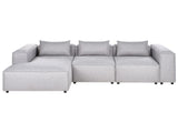 Modular Right Hand Sofa Grey Fabric Sectional Corner Couch Modern Minimalistic Living Room Beliani