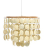 Chandelier Light Beige Coco Shells Pendant Lamp Boho Style Beliani